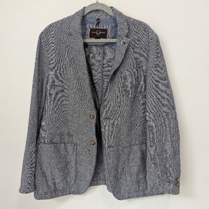 Black Brown 1826 Cotton & Linen Men's Blue Blazer Size Large/Grande